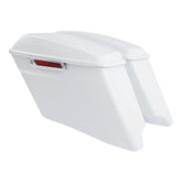 HR3 Stone Washed White Pearl CVO Stretched Saddlebags For 14-23 Harley Touring